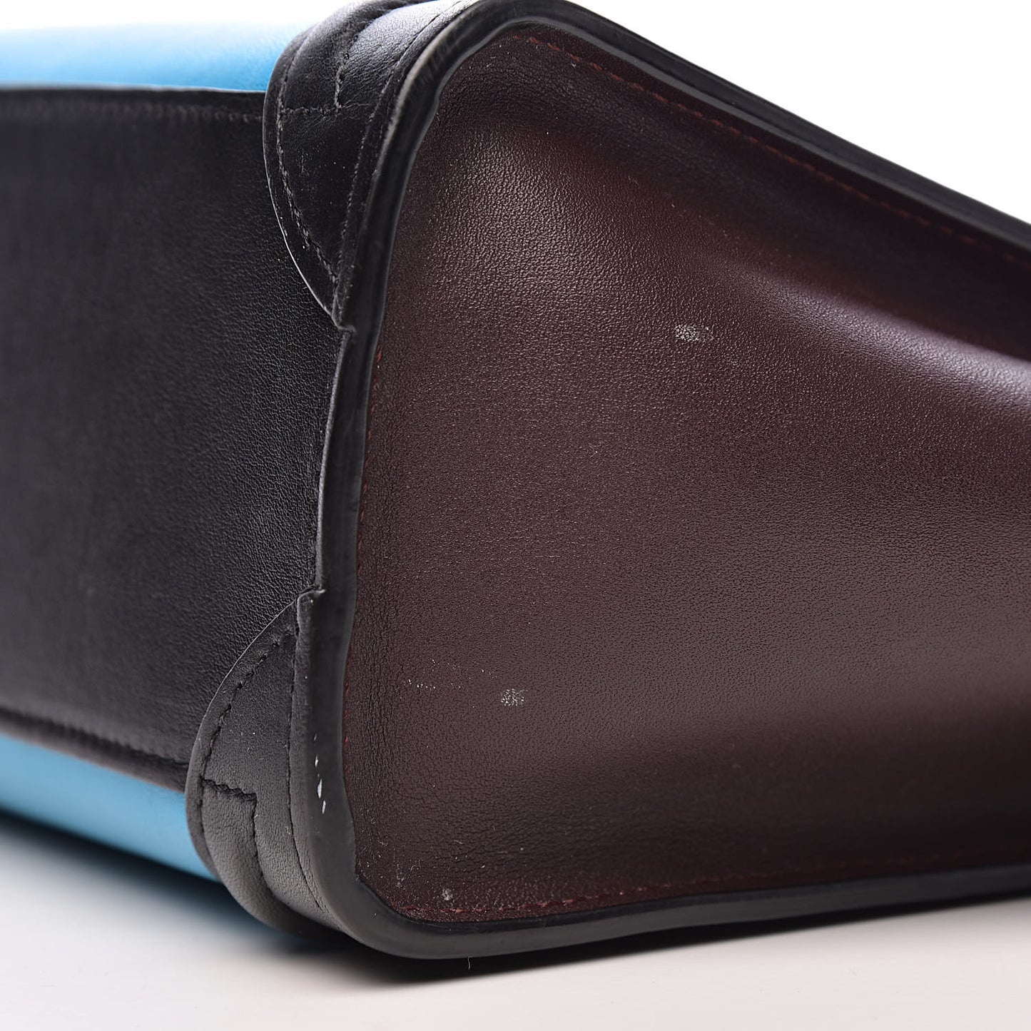 Smooth Calfskin Nano Tri-Color Luggage Turquoise
