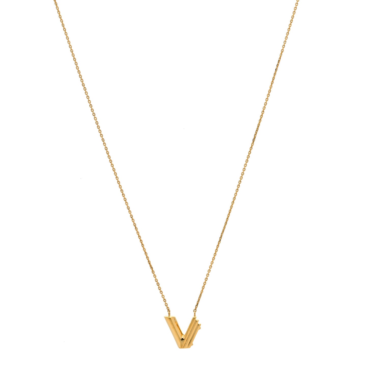 LV And Me Letter V Necklace Gold