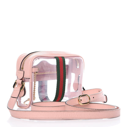 Gucci Vinyl Web Mini Ophidia Transparent Shoulder Bag Perfect Pink 3 of 9
