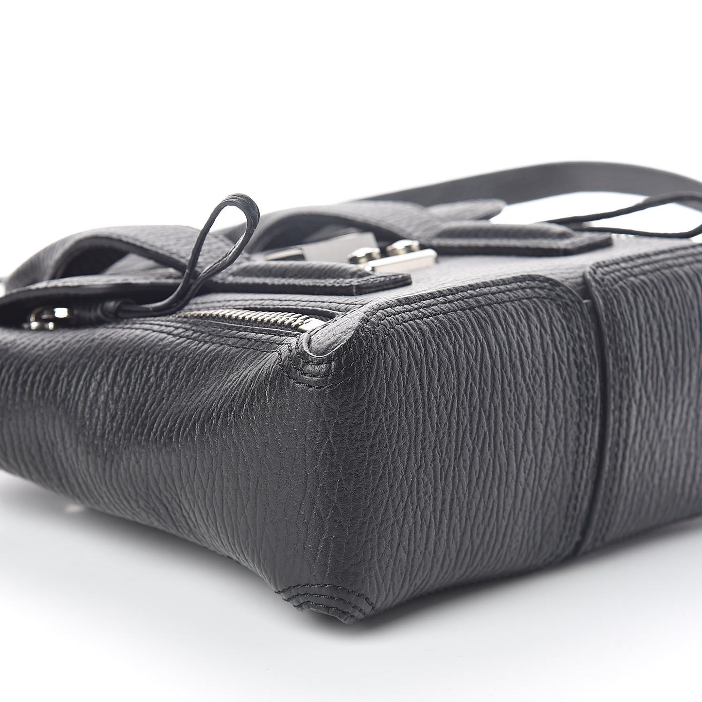 3.1 Textured Calfskin Mini Pashli Satchel Black