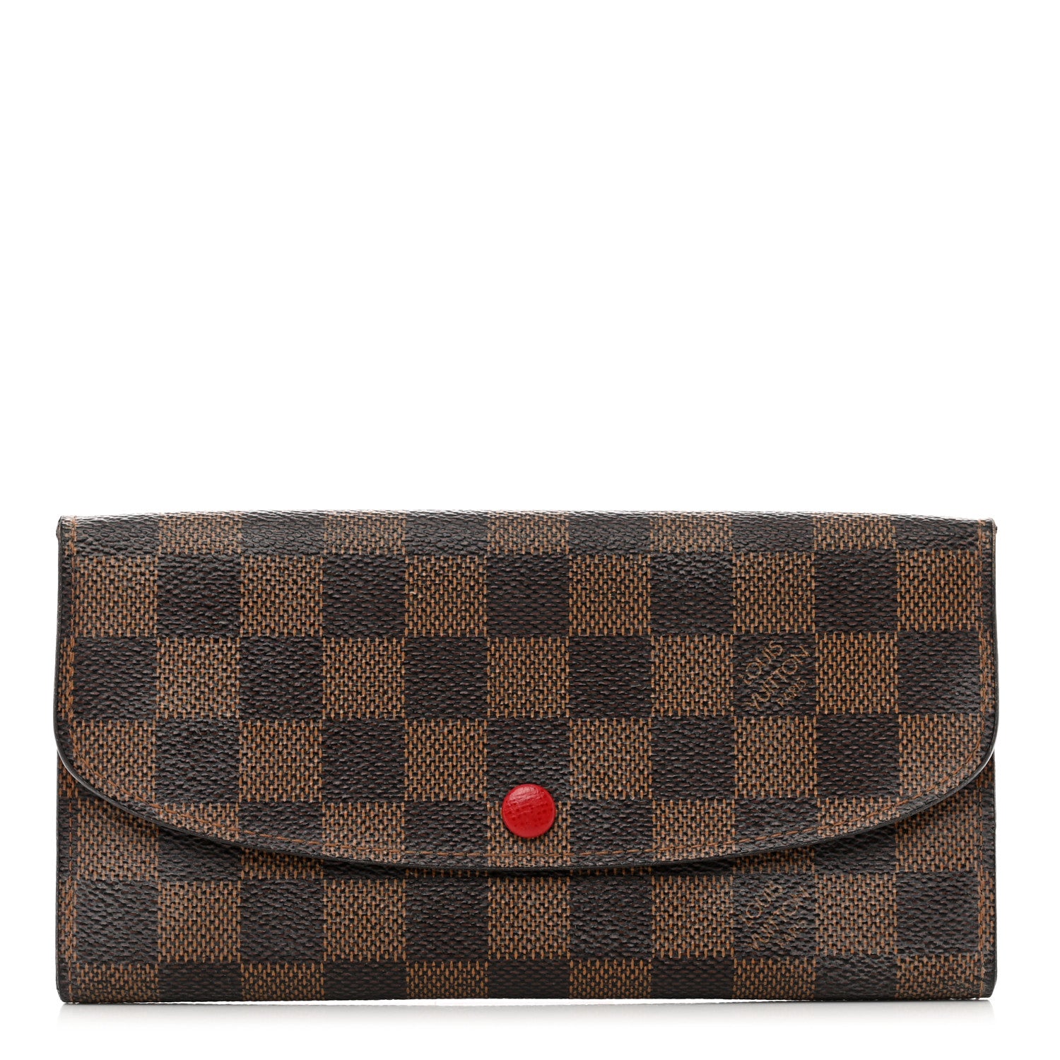 Louis Vuitton Damier Ebene Emilie Wallet Red 1 of 9
