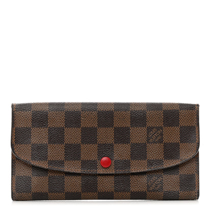 Louis Vuitton Damier Ebene Emilie Wallet Red 1 of 9