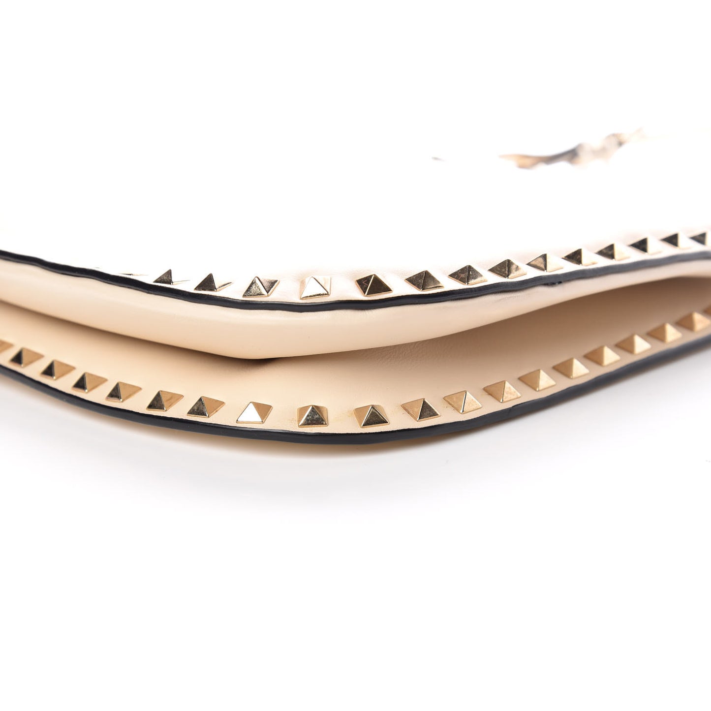 Vitello Rockstud Shoulder Satchel Ivory