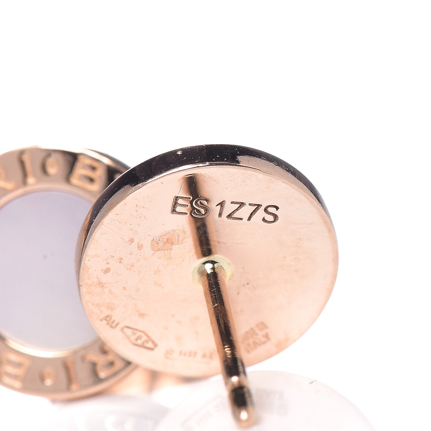 18K Rose Gold Mother of Pearl BVLGARI BVLGARI Stud Earrings