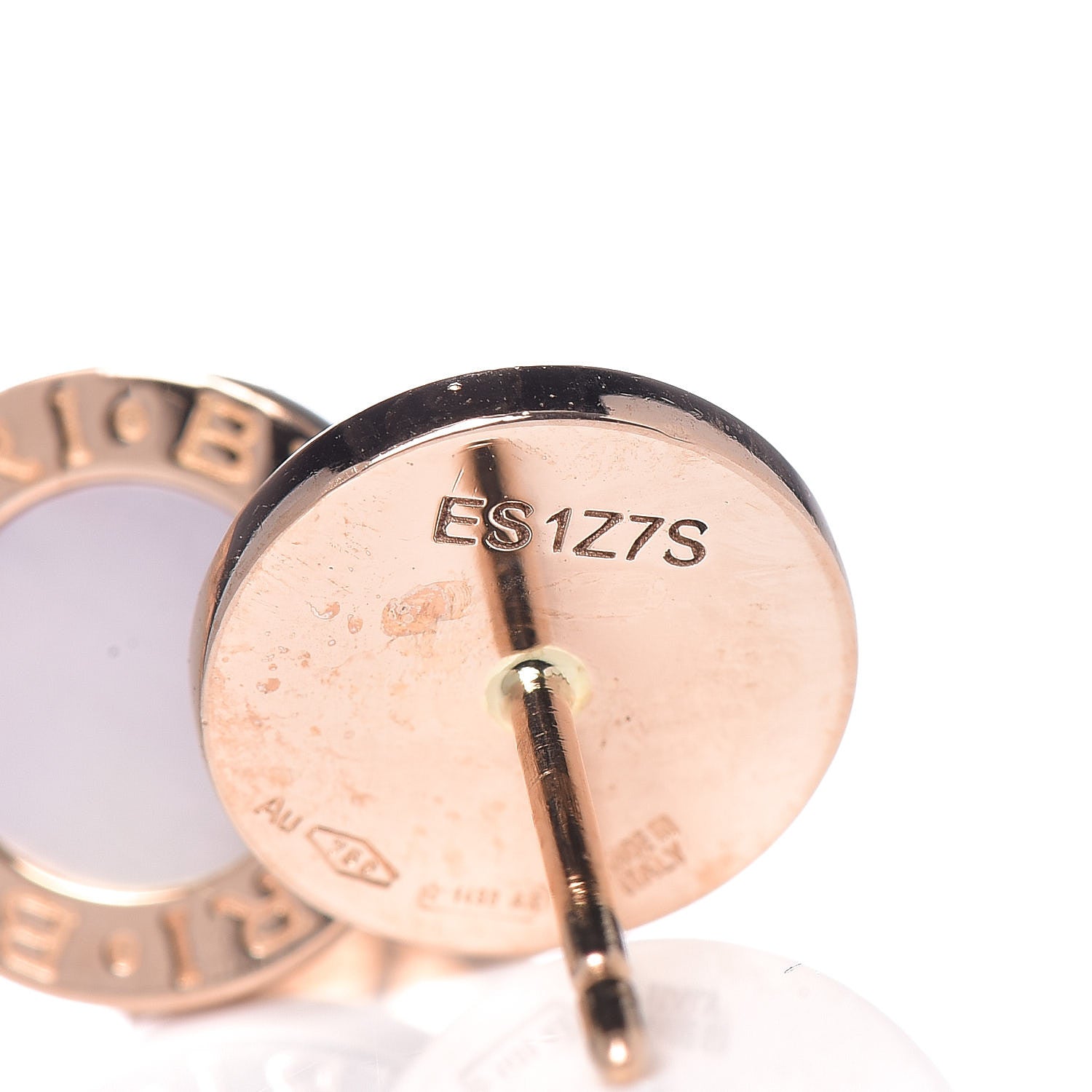 Bulgari 18K Rose Gold Mother of Pearl BVLGARI BVLGARI Stud Earrings 4 of 5