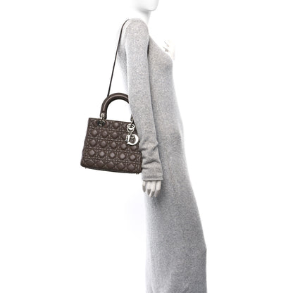 Christian Dior Lambskin Cannage Medium Lady Dior Brown 2 of 11