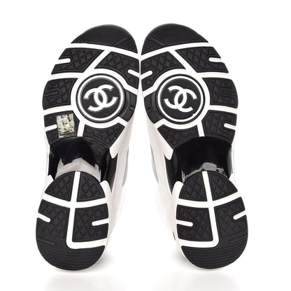 Chanel Calfskin Fabric Mens Sneakers 41 White Silver Fluo Blue 5 of 8