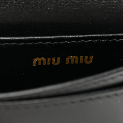 Miu Miu Nappa Quilted Flap Card Holder Key Ring Black 6 of 7