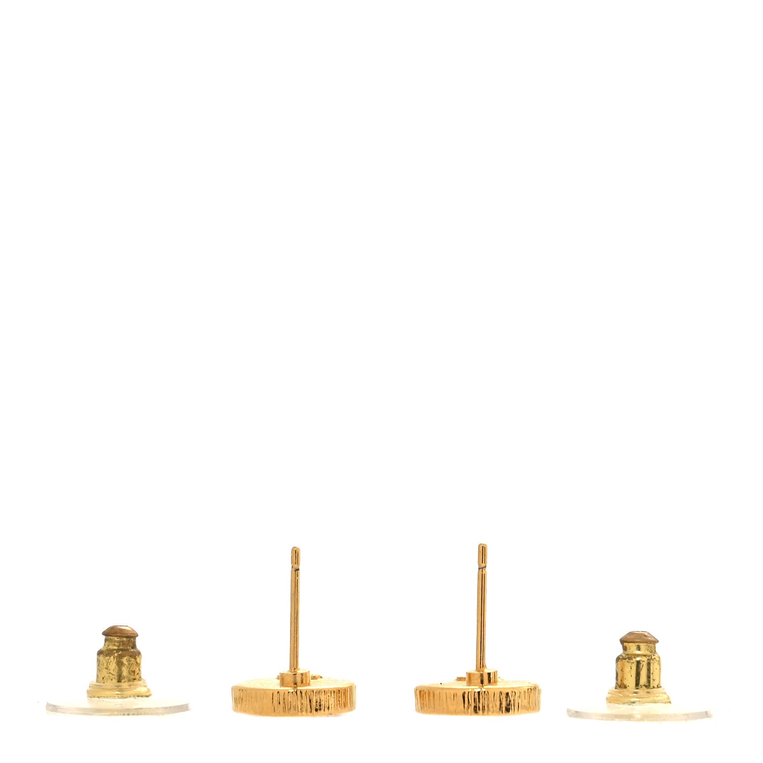 Chanel Metal Enamel CC Round Earrings Gold Black 3 of 5