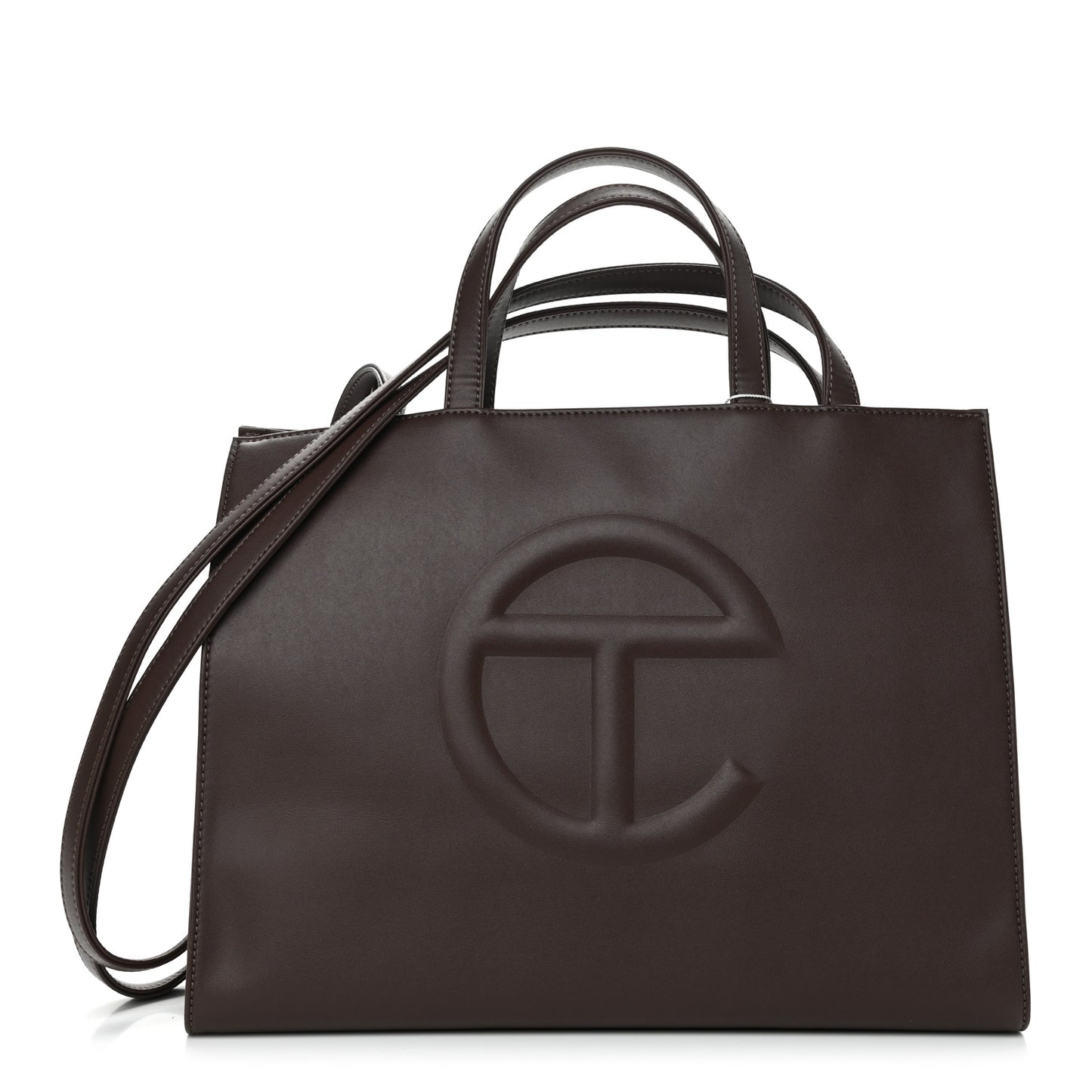 Vegan Leather Medium Shopping Bag Chocolate