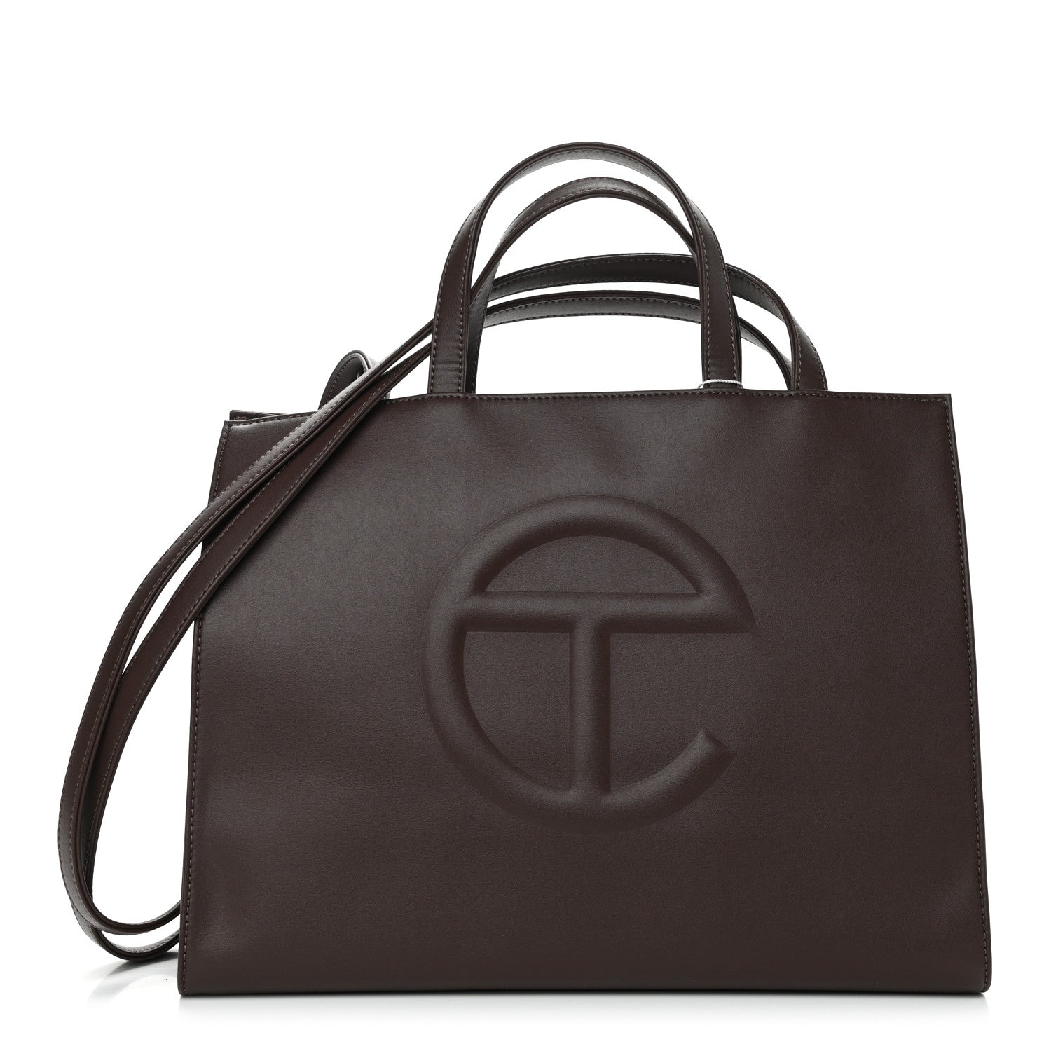 Telfar Vegan Leather Medium Shopping Bag Chocolate 1 of 12