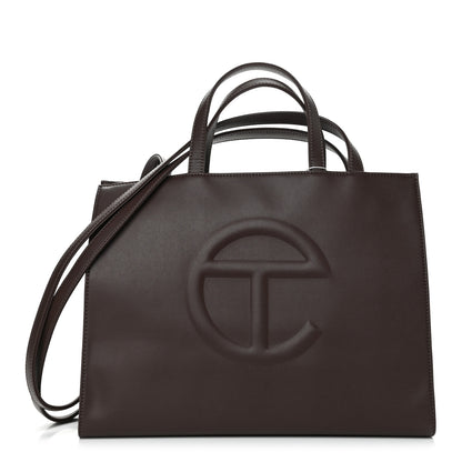 Telfar Vegan Leather Medium Shopping Bag Chocolate 1 of 12