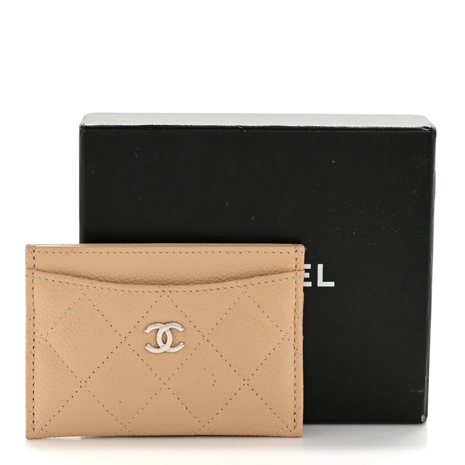 Chanel Caviar Quilted Card Holder Beige 10 of 10