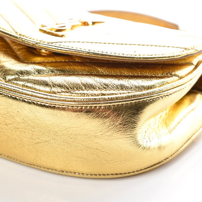 Saint Laurent Metallic Calfskin Matelasse Monogram Small Bubble Chain Crossbody Gold 6 of 14