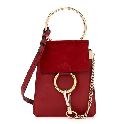 Chloe Suede Calfskin Mini Faye Bracelet Bag Plum Purple 1 of 9