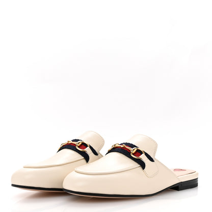 Gucci Malaga Kid Web Womens Princetown Slippers 35.5 Mystic White 4 of 10