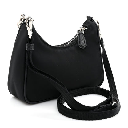 Prada Tessuto Nylon Mini Re-Edition 2000 Shoulder Bag Black 3 of 11