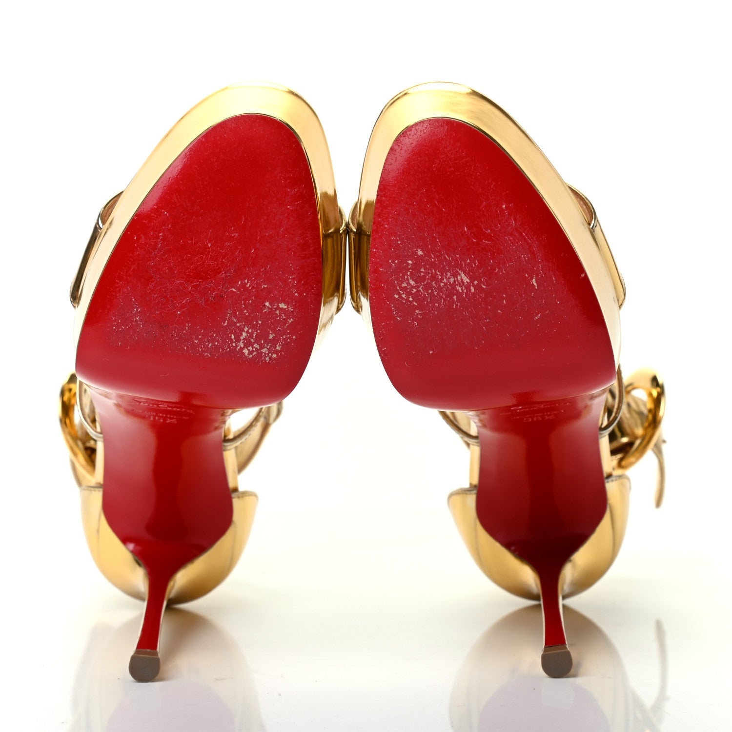 Christian Louboutin Patent Specchio Choca 130 Platform Sandals 36.5 Gold 5 of 11