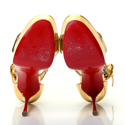 Christian Louboutin Patent Specchio Choca 130 Platform Sandals 36.5 Gold 5 of 11