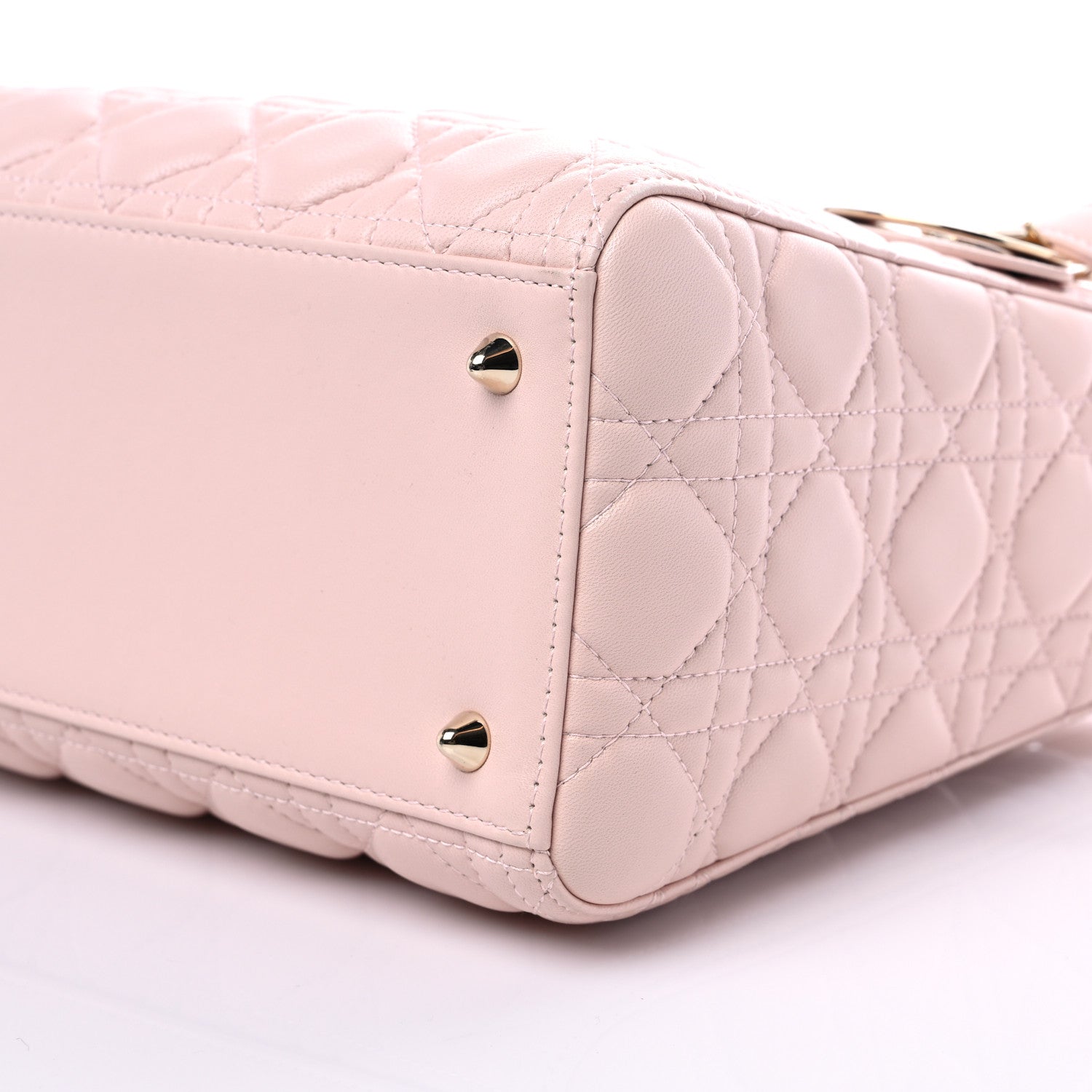 Christian Dior Lambskin Cannage Medium Lady Dior Light Pink 9 of 12