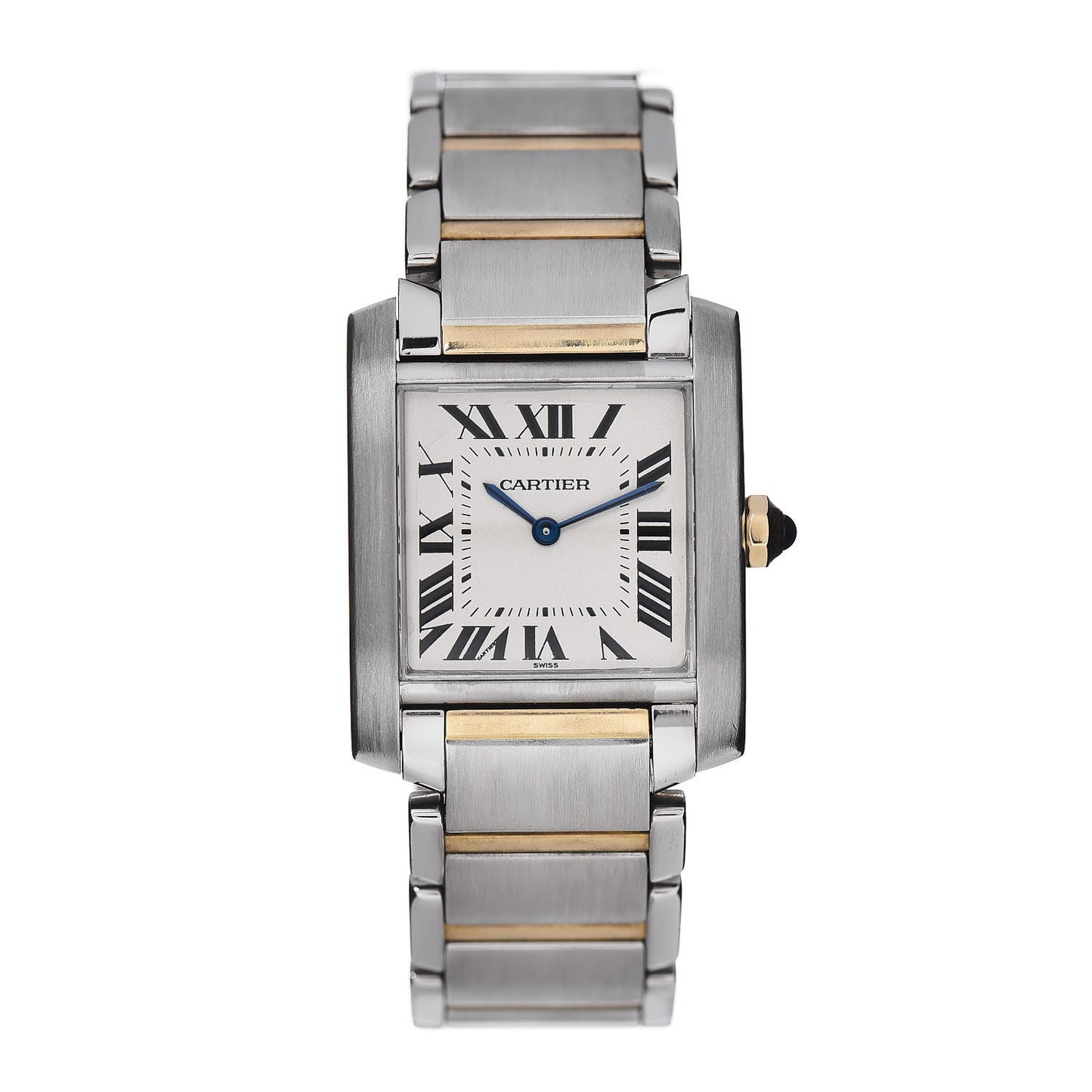 Stainless Steel 18K Yellow Gold 25mm Tank Francaise Quartz Watch