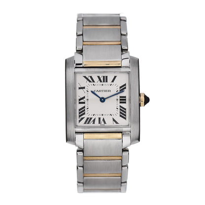 Cartier Stainless Steel 18K Yellow Gold 25mm Tank Francaise Quartz Watch 1 of 5