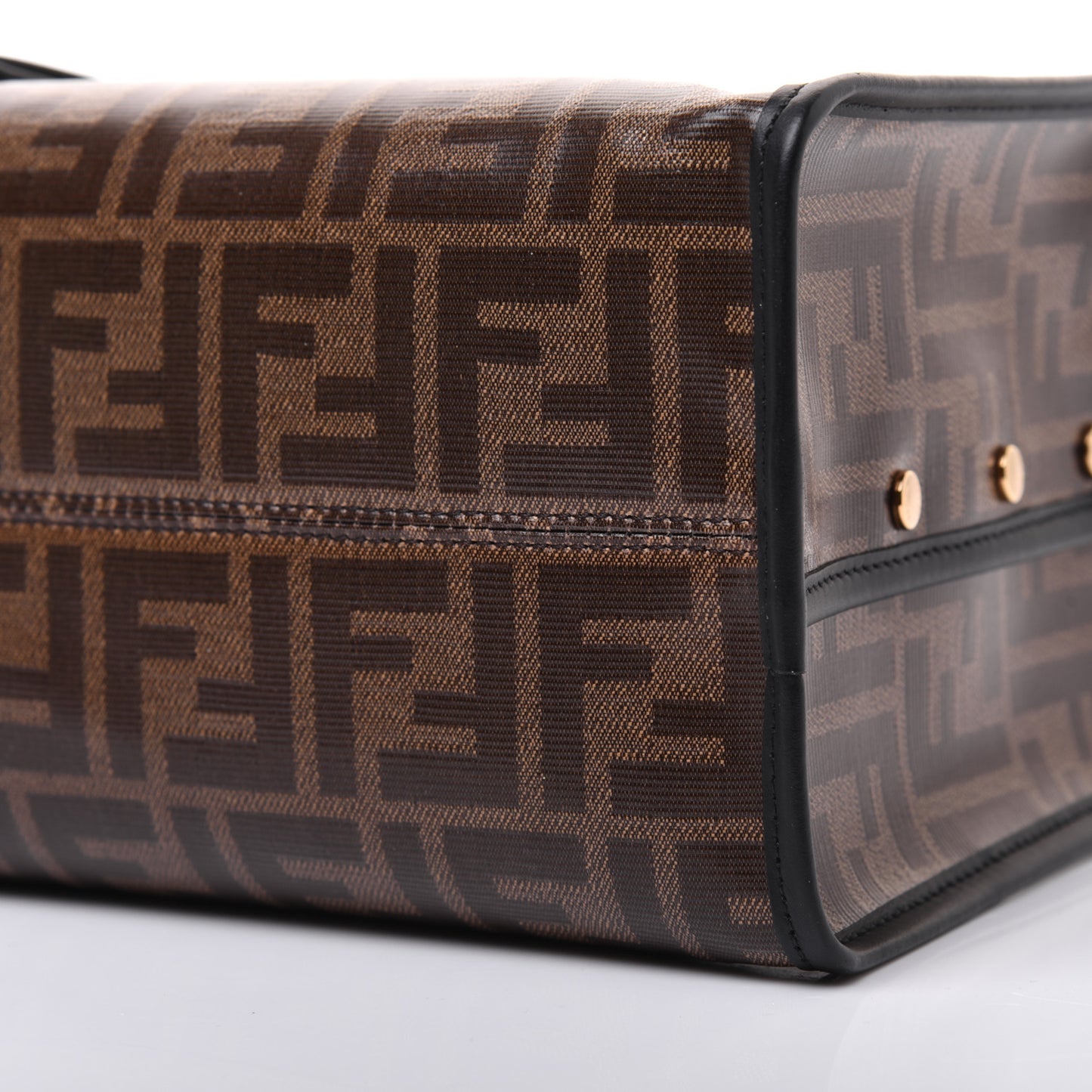 Glazed Fabric Vitello Century FF 1974 Stamp Patch Mini Peekaboo Defender Cover Mogano Panna Black