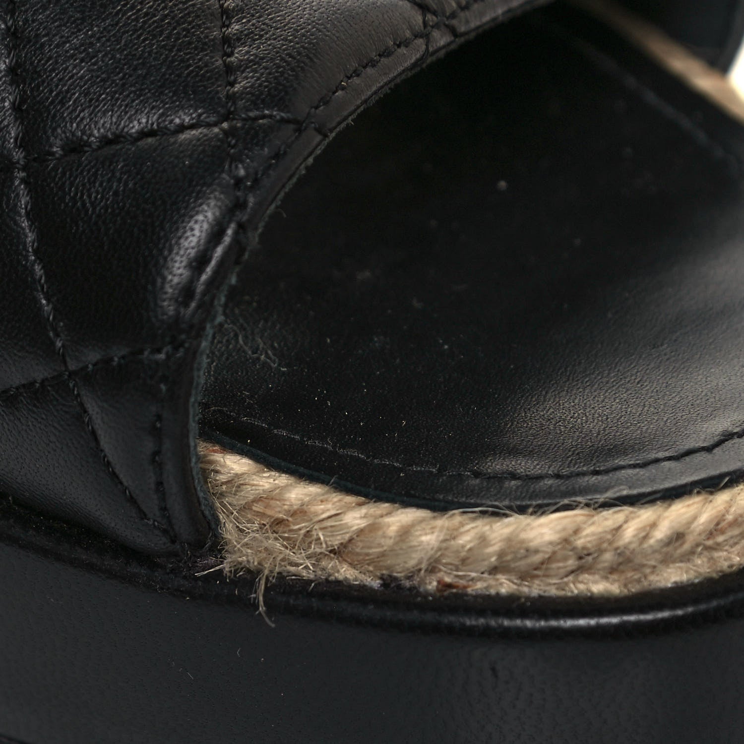 Chanel Lambskin Quilted CC Espadrille Slip On Sandals 38 Black 8 of 10