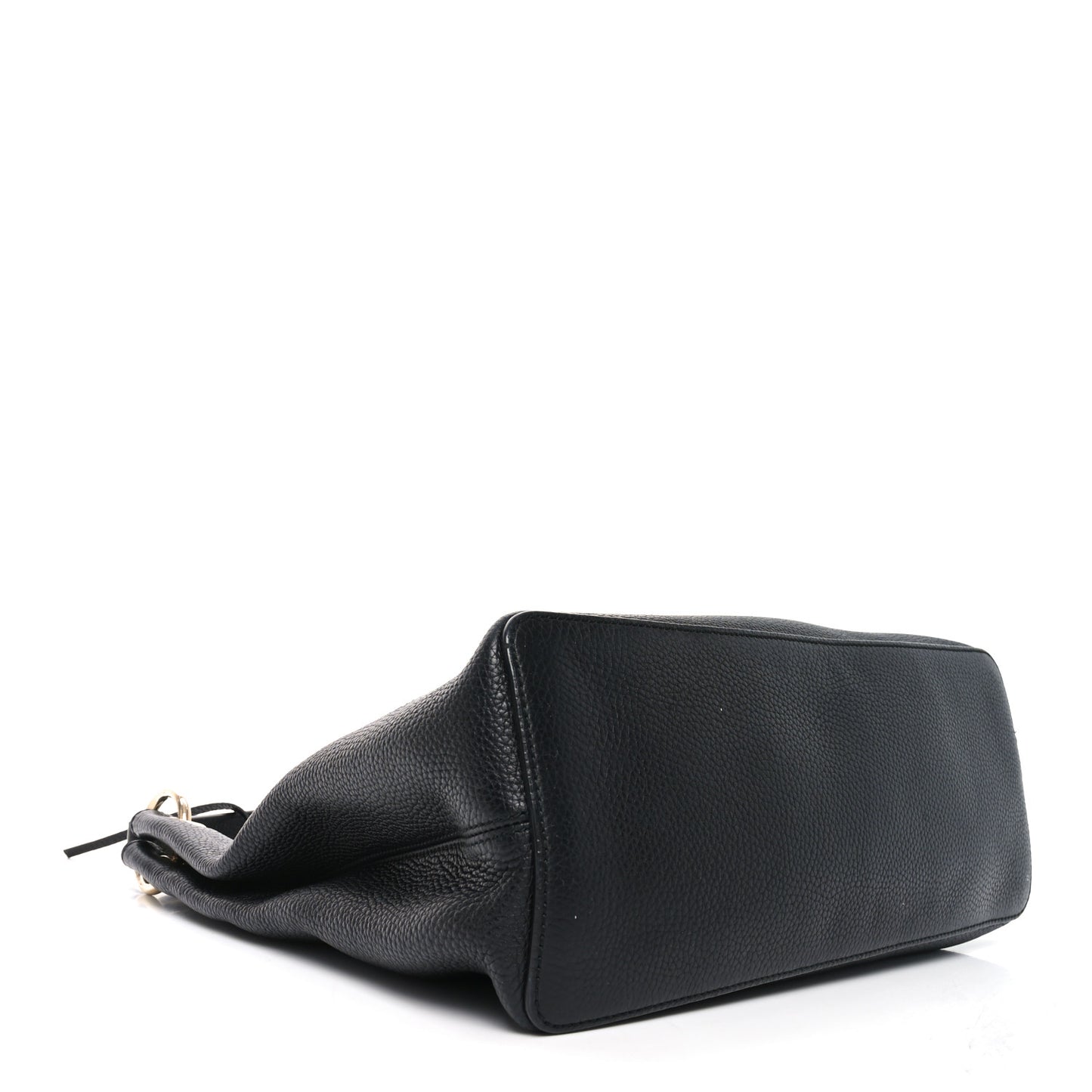 Pebbled Calfskin Large Soho Hobo Black