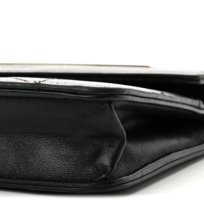 Chanel Lambskin Chevron Quilted Wallet On Chain WOC Black 11 of 13