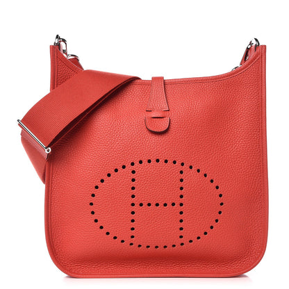Hermes Taurillon Clemence Evelyne III PM Rouge Pivoine 1 of 9