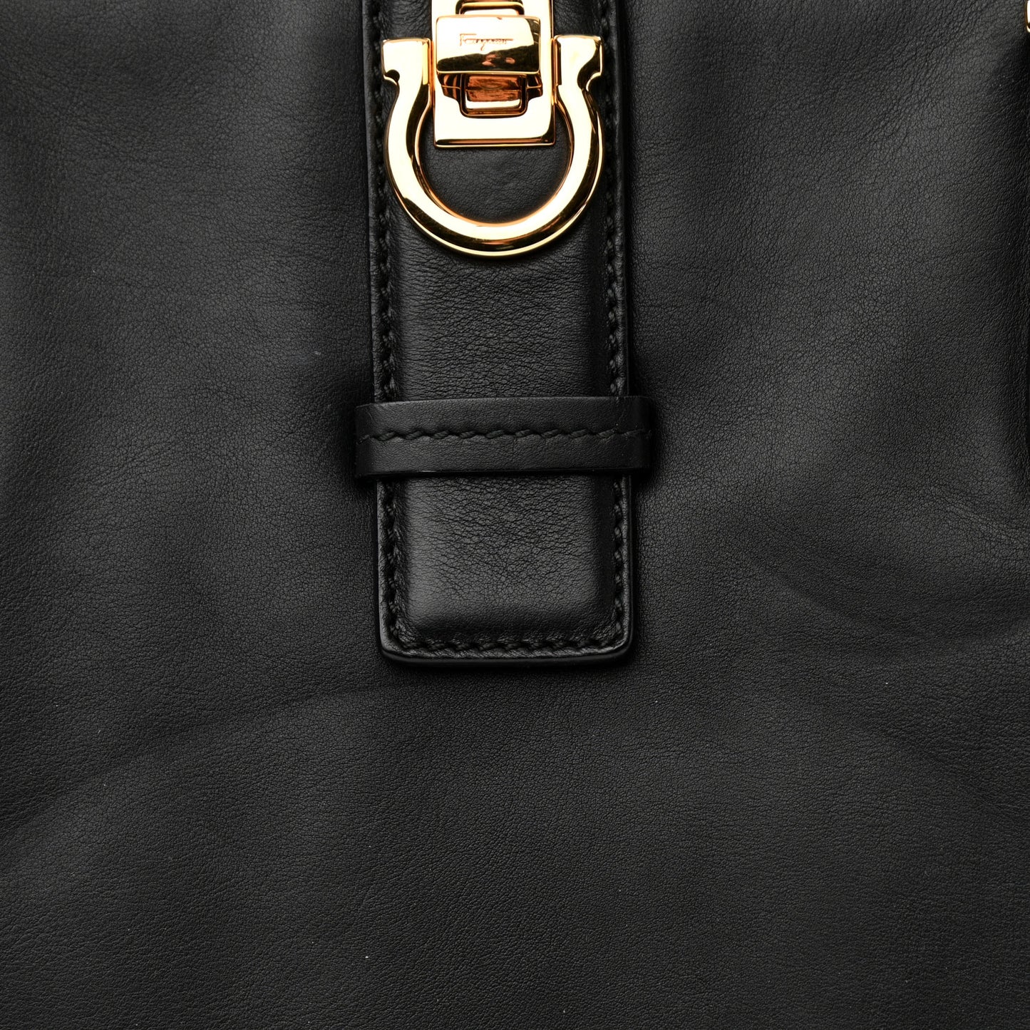 Calfskin Gancini Tote Black