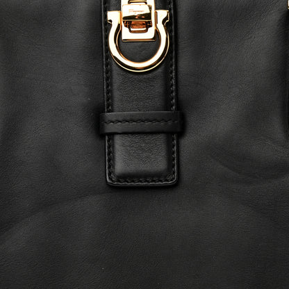 Salvatore Ferragamo Calfskin Gancini Tote Black 10 of 11
