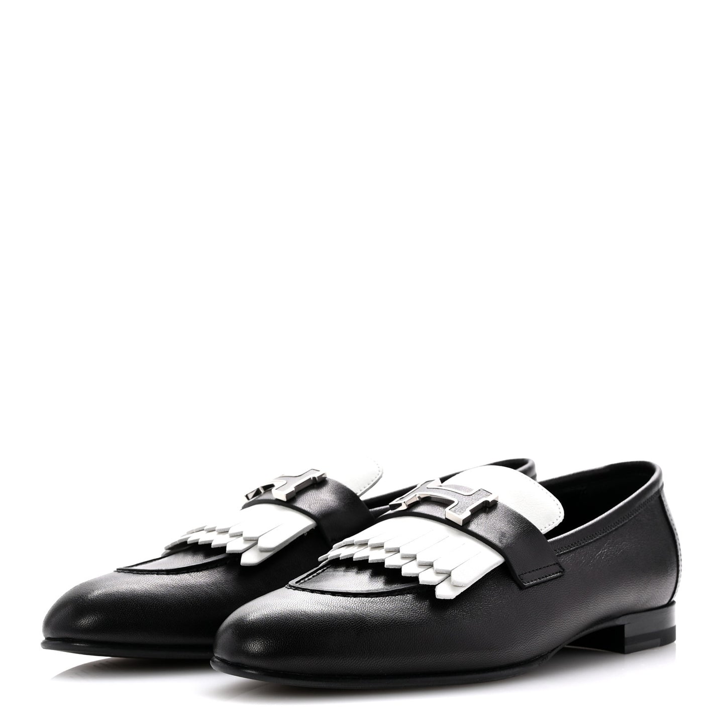Goatskin Womens Royal Loafers 37.5 Black White