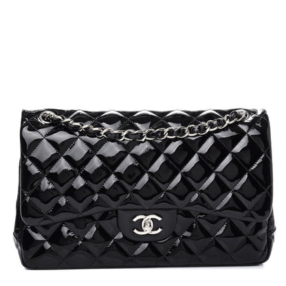 Chanel Patent Quilted Jumbo Double Flap Black 1 of 10