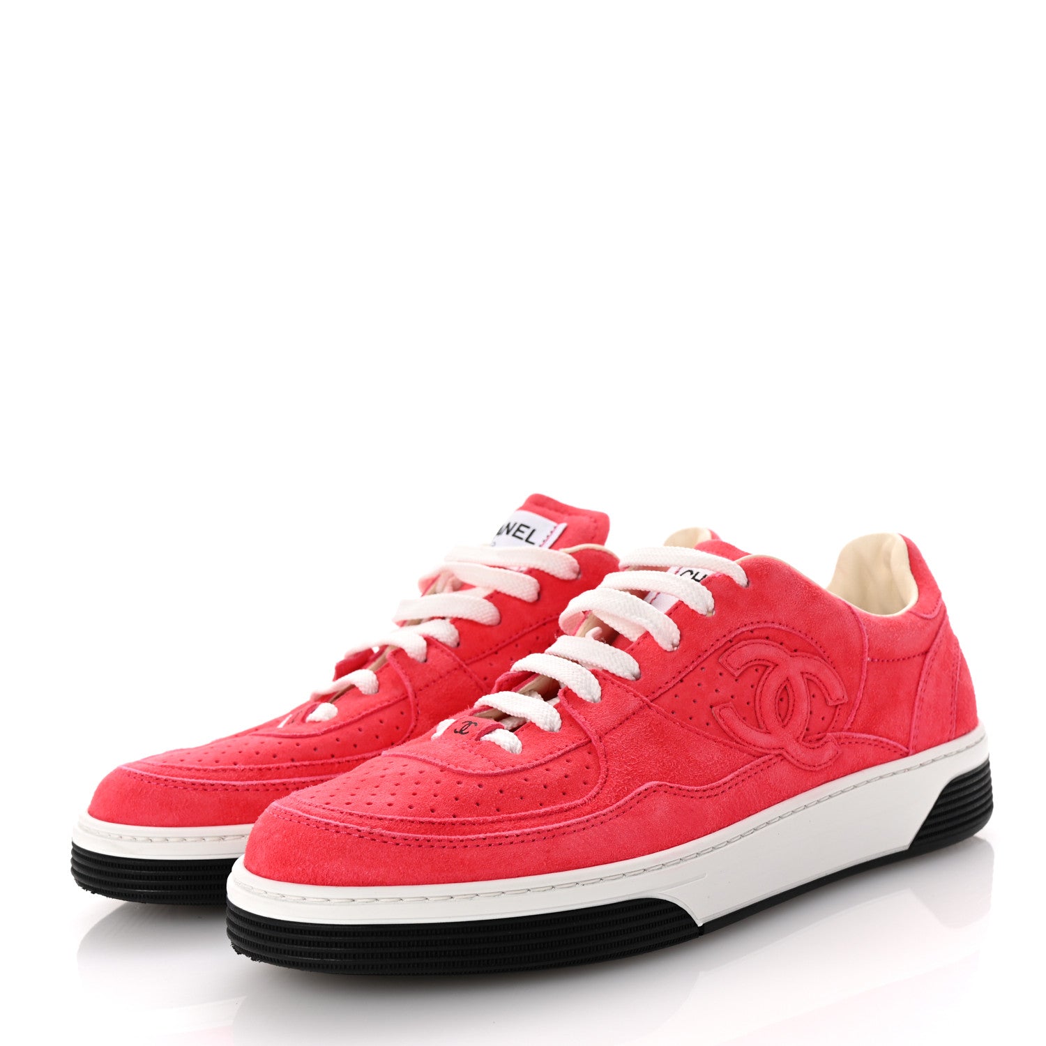 Chanel Suede Womens CC Sneakers 40.5 Fuchsia 4 of 9