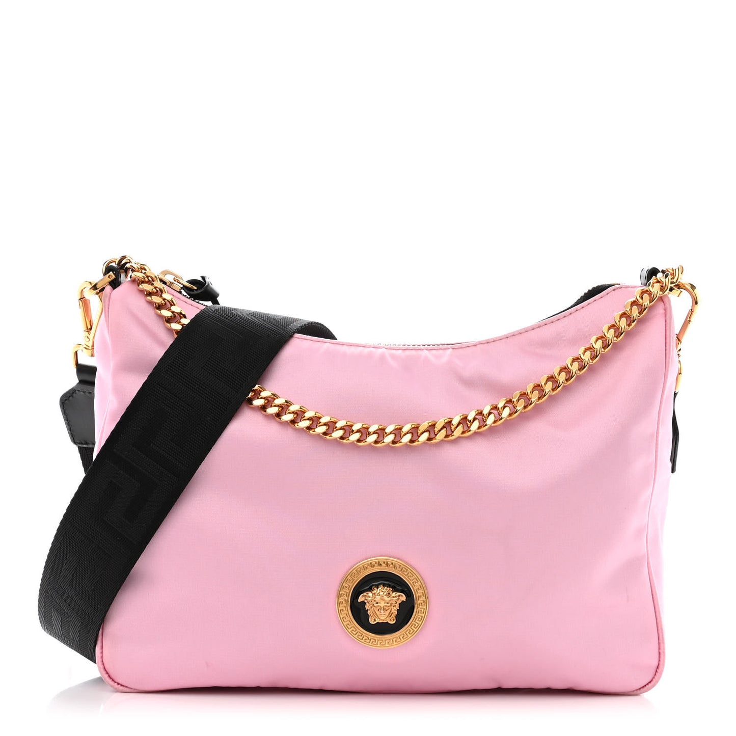 Nylon Tribute Chain Crossbody Shoulder Bag Light Pink
