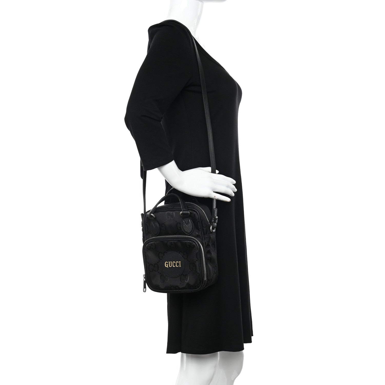 Gucci Econyl Nylon Monogram Off The Grid Shoulder Bag Black 2 of 12