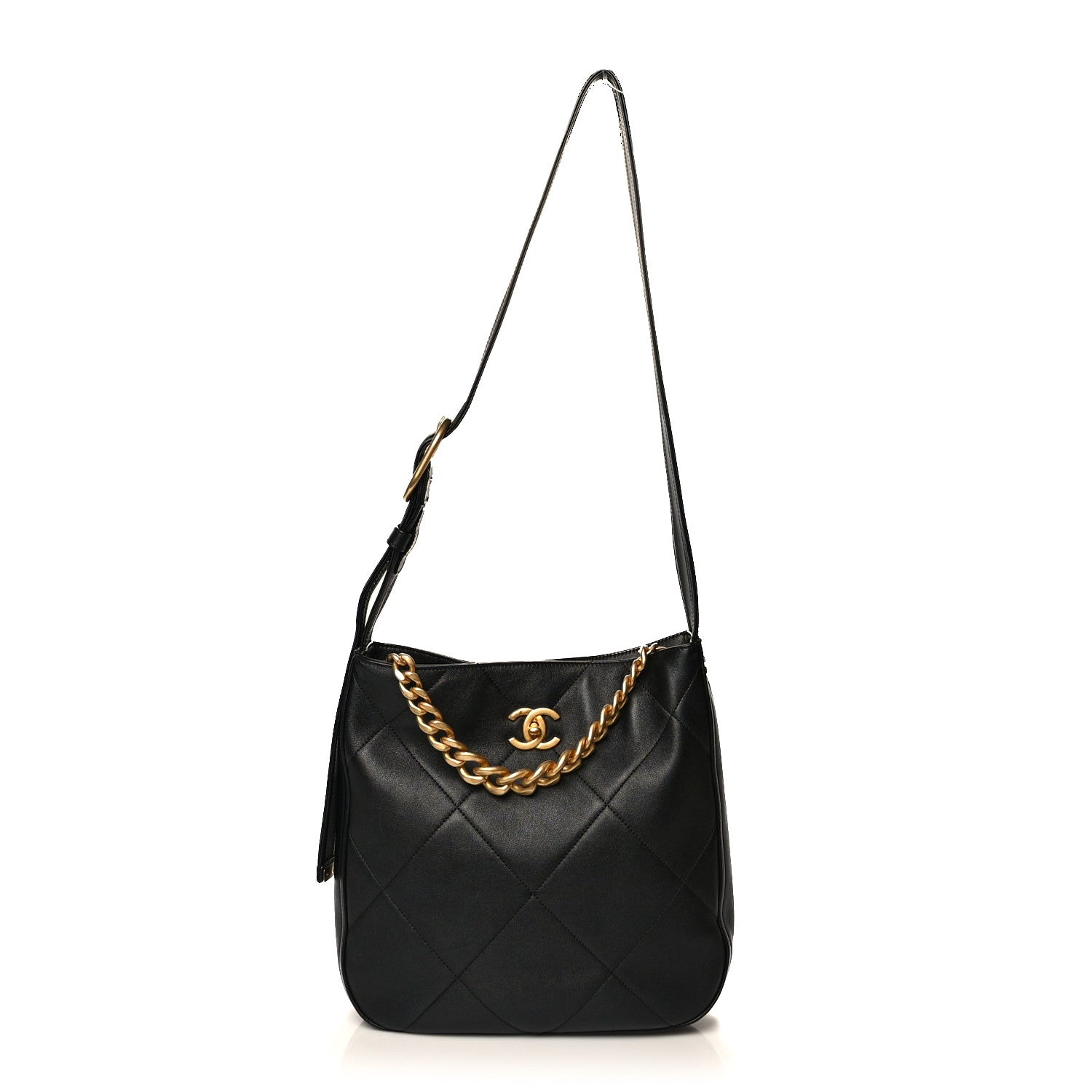 Chanel Lambskin Quilted Large CC Chain Hobo Black 1 of 10