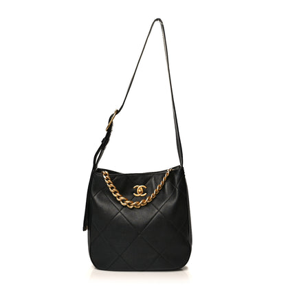 Chanel Lambskin Quilted Large CC Chain Hobo Black 1 of 10