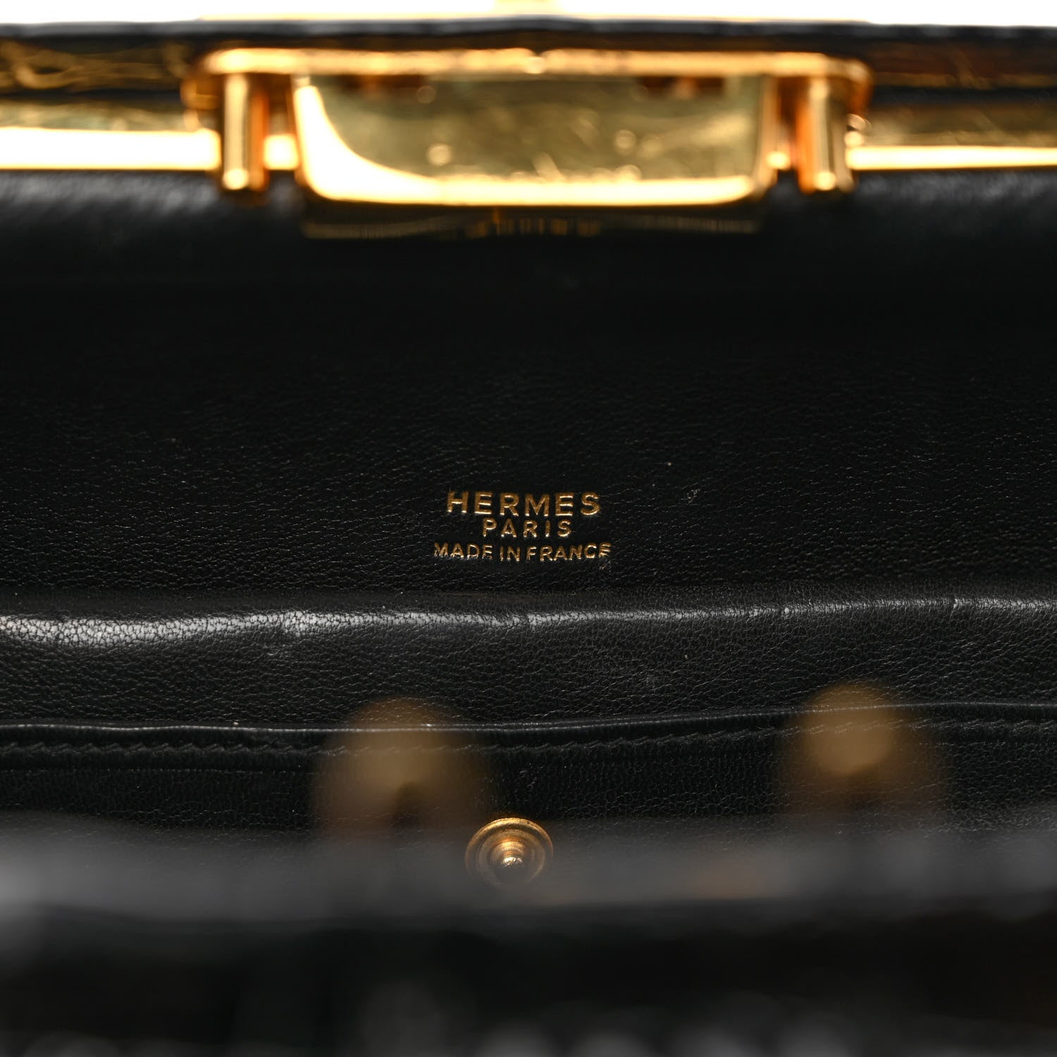Hermes Shiny Crocodile Doctor Bag Black 6 of 10