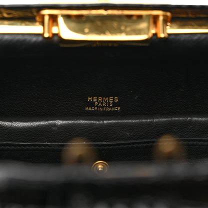 Hermes Shiny Crocodile Doctor Bag Black 6 of 10