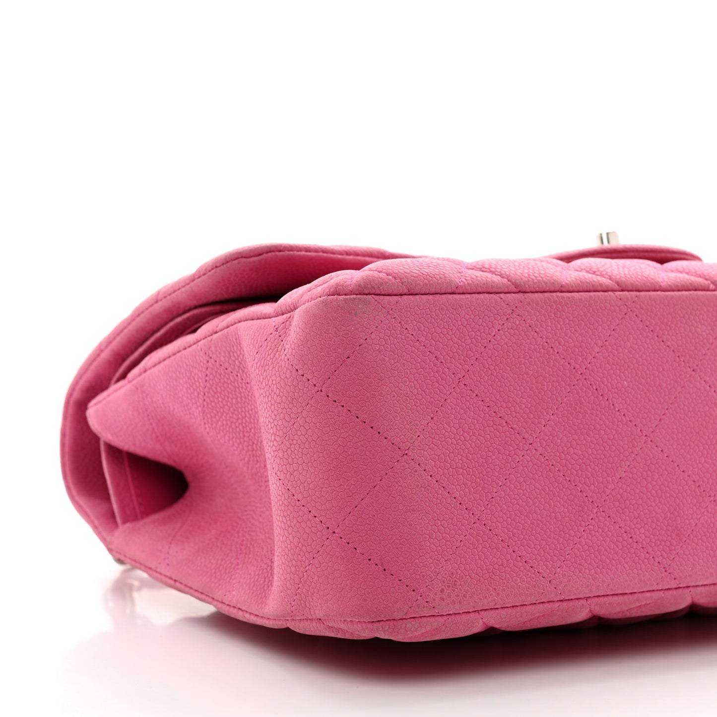 Iridescent Caviar Quilted Jumbo Double Flap Pink