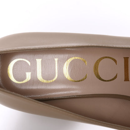 Gucci Malaga Kid Sylvie Web Chain Mid Heel Loafers 36 Mud 7 of 10