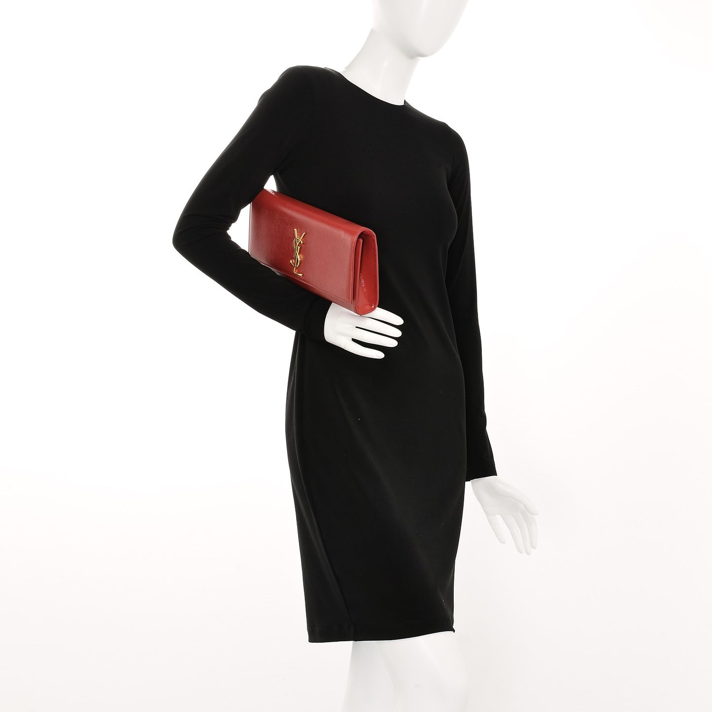 Patent Grain de Poudre Classic Monogram Clutch Red