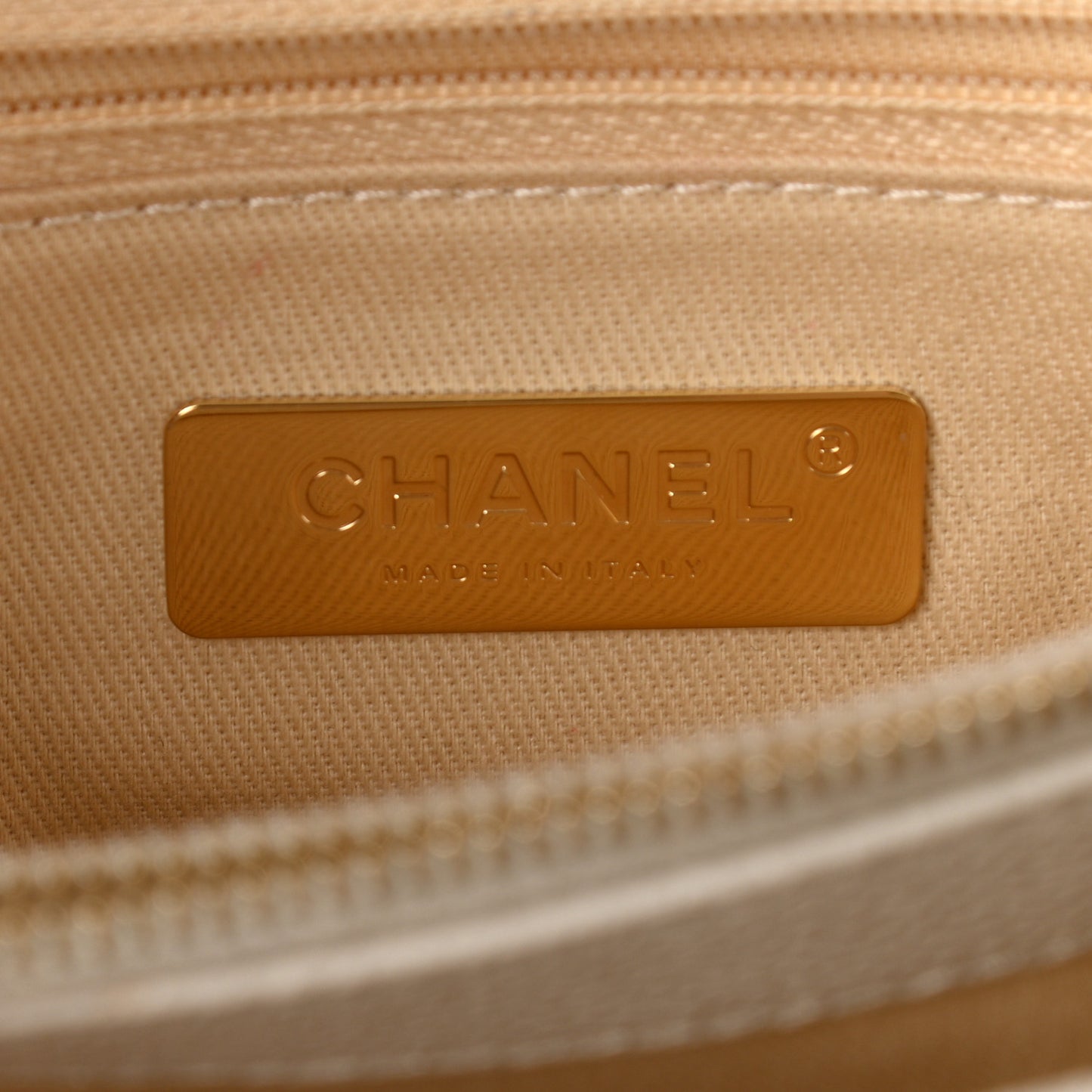 Grained Calfskin Small Stitched Flap White