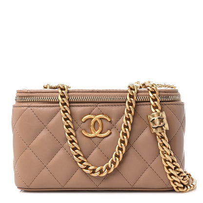Chanel Lambskin Quilted Small Pillow Crush Vanity Case With Chain Beige 1 of 9