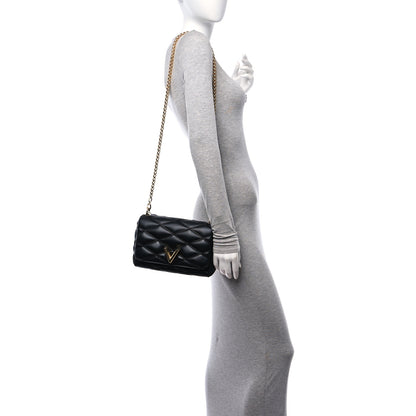 Louis Vuitton Lambskin Malletage Top Handle GO-14 MM Black 2 of 11