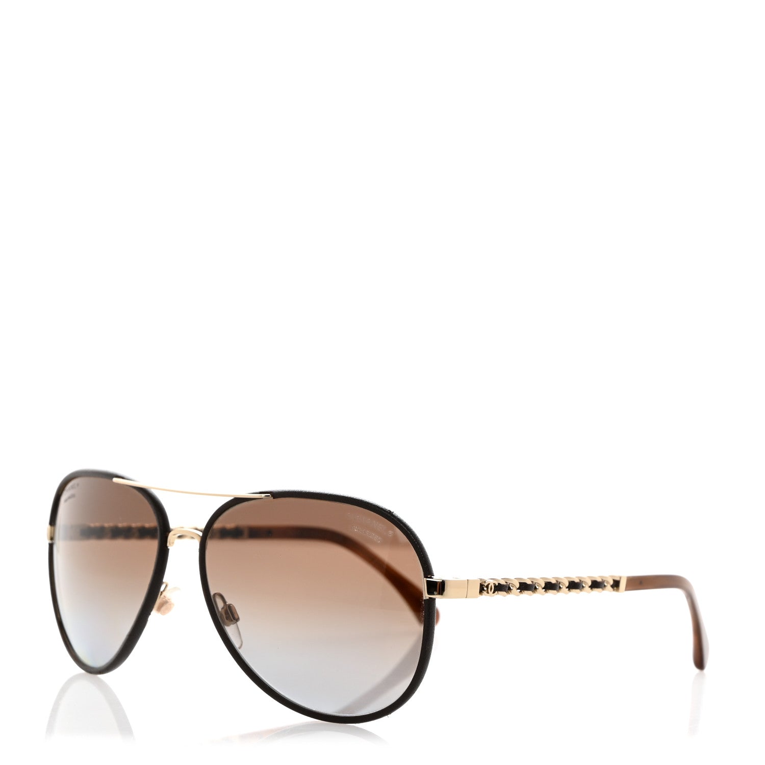 Chanel Metal Polarized Pilot Winter Sunglasses 4219-Q Brown