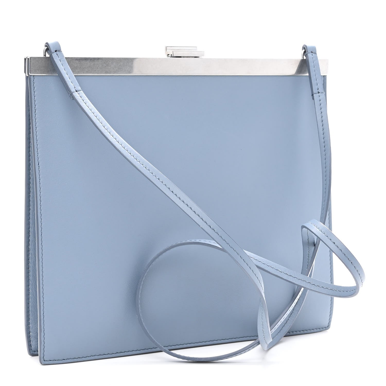 Celine Smooth Calfskin Mini Clasp Bag Medium Blue 3 of 10